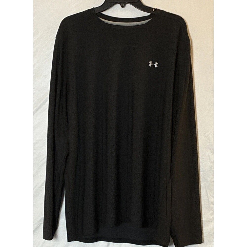 Under Armour Men's HeatGear Long Sleeve Crewneck Shirt Black 2XL Training Top